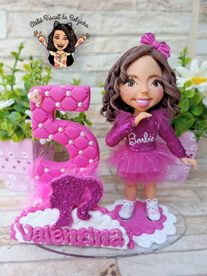 Topo de bolo da barbie de biscuit