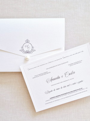 Convite de casamento clássico minimalista
