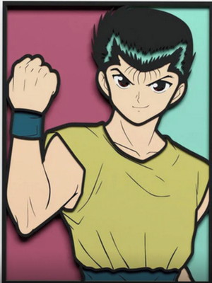 Quadro decorativo multicamada yusuke urameshi - yu yu hakush