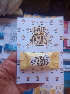 Cartão dia dos pais com chocolate personalizado
