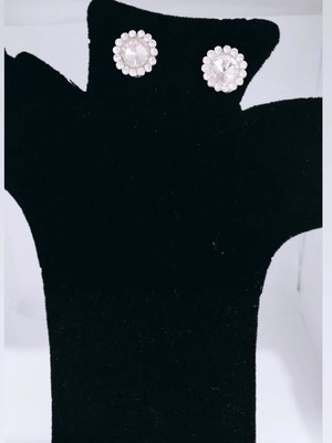 Brinco prata peq todo de strass