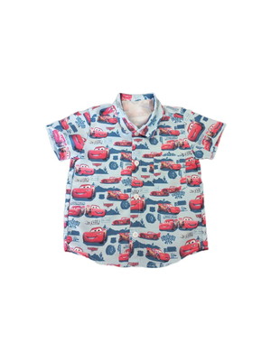 Camisa infantil relâmpago mcqueen carros menino aniversário