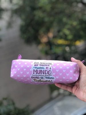 Estojo escolar personalizado lembrancinha professora