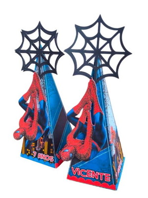 Caixa cone pirâmide homem aranha