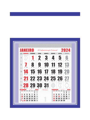 Calendário folhinha comercial grande 2024 - 100 peças