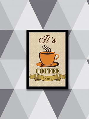 Quadro it’s coffee time (a3- com vidro)