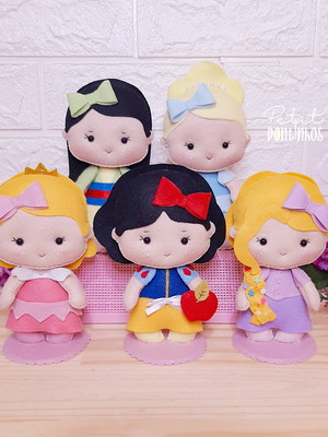 Princesas em feltro kit de 15cm (10 peças)