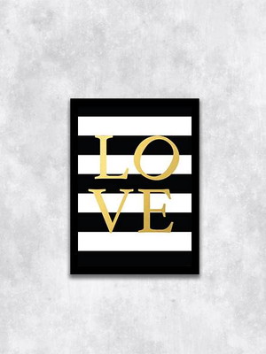 Quadro love – fundo listrado (a3- com vidro)