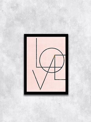 Quadro love – fundo rosê (a3- com vidro)