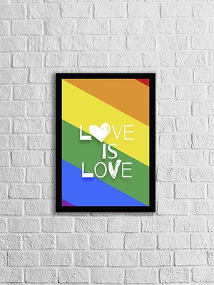 Quadro love is love (a3- com vidro)