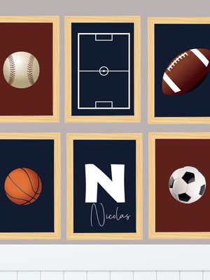 Quadros decoração quarto menino esportes futebol