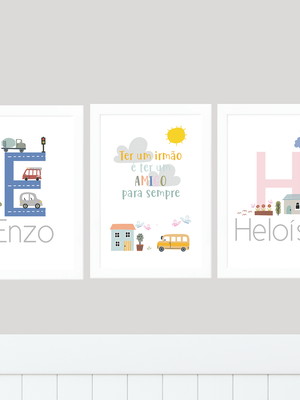 Ter um irmão é quadros quarto irmaos personalizado