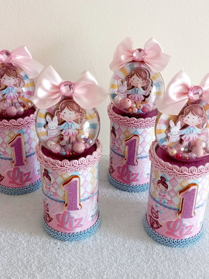 Kit 5 cofrinhos luxo com esfera circo rosa