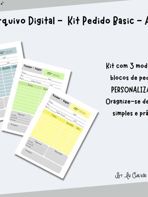 Arquivo digital - kit personalizável bloco pedidos básico