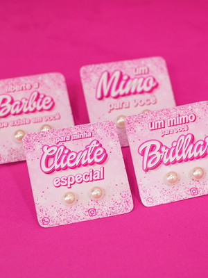 Card com brincos de perolas- mimo