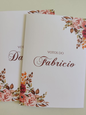 Cartão de votos noivos terracota