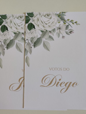 Cartão de votos noivos folhagem
