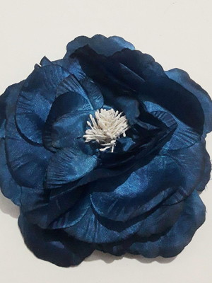 Presilha flor de cabelo azul pombagira/cigana cetim