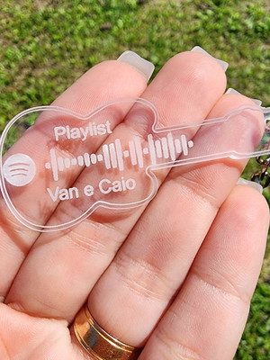 Chaveiro personalizado guitarra spotify code música