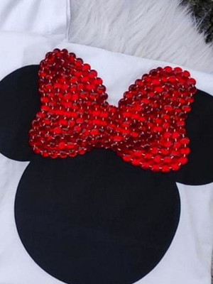 T-shirt tal mãe tal filha com bordado - minnie mouse