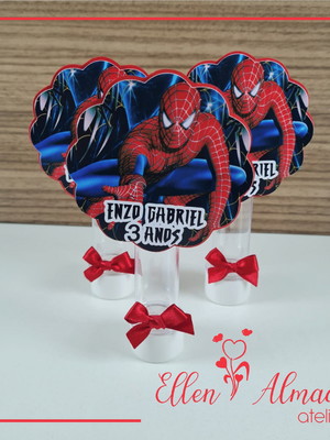 10 tags personalizadas para tubetes/ homem aranha