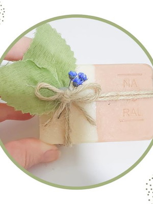 Mini sabonete com argila rosa e óleos essenciais 70g