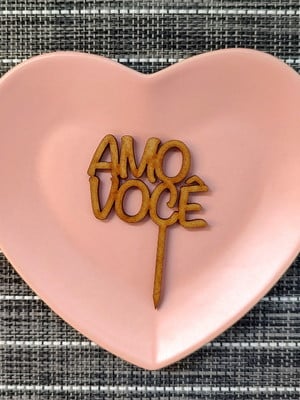 Plaquinha em mdf amo você