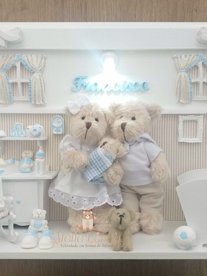 Quadro família urso com led