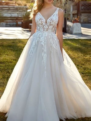 Vestido de noiva fluido