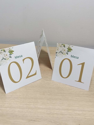 Placa numeração de mesa
