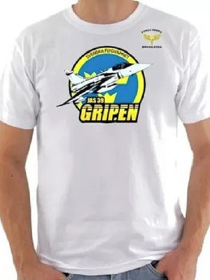 Camiseta avião caça guerra saab jas gripen fab