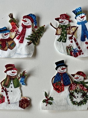 Patch aplique termocolante bonecos de neve
