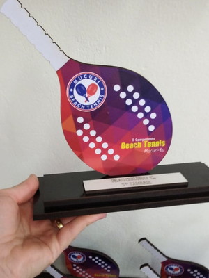 Troféu beach tênis / personalizado