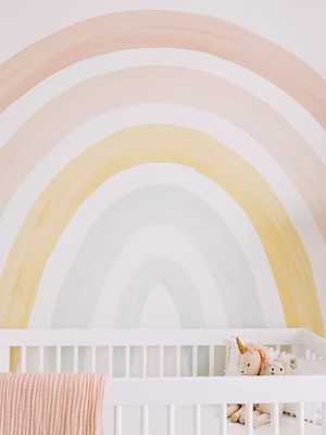 Adesivo de parede arco íris aquarela- adesivo arco-íris boho