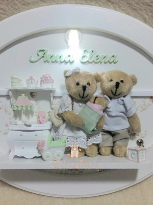 Quadro família urso com led