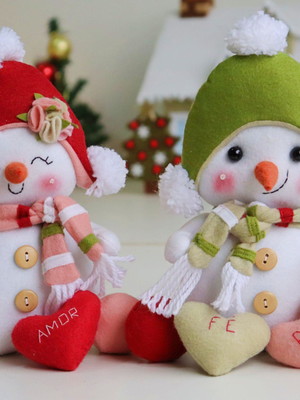Casal de boneco de neve natal