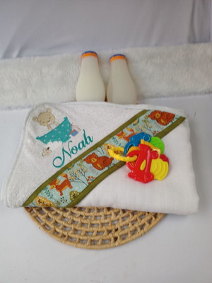 Toalha fralda de capuz para bebê