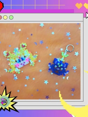 Brincos sailor moon & luna em hama beads