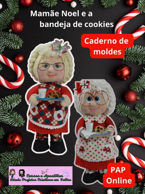Caderno de moldes mamãe noel e a bandeja de cookies
