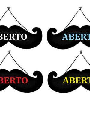Placa bigode enfeite porta barbearia cabeleireiro em mdf