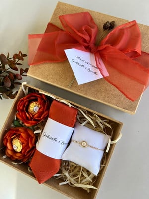 Kit padrinhos de casamento terracota