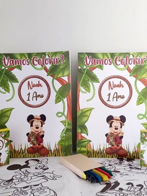 Kit livrinho de colorir com mini giz