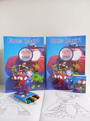 Kit livrinho de colorir com mini giz