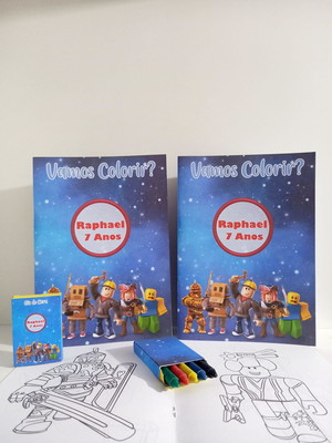 Kit livrinho de colorir com mini giz