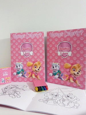 Kit livrinho de colorir com mini giz
