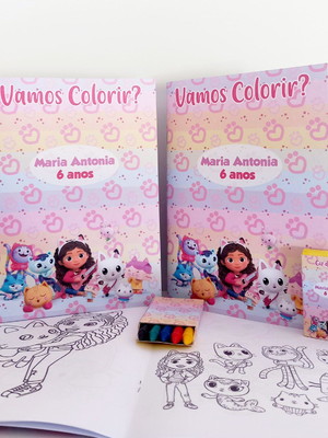 Kit livrinho de colorir com mini giz