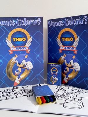 Kit livrinho de colorir com mini giz