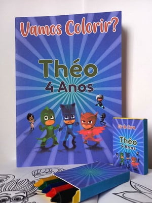 Kit livrinho de colorir com mini giz