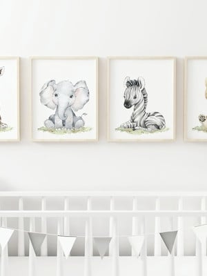 Quadros infantil safari aquarela - a3