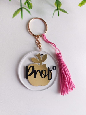 Chaveiro acrílico redondo com tassel | personalizado